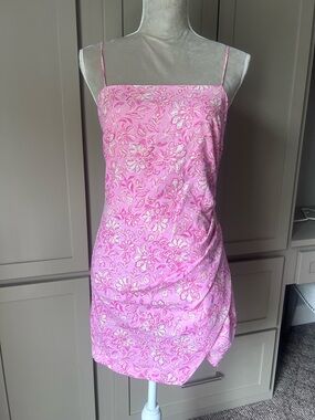 Zara Women’s Pink Floral Spaghetti Strap Mini Dress - Size Medium- Like New